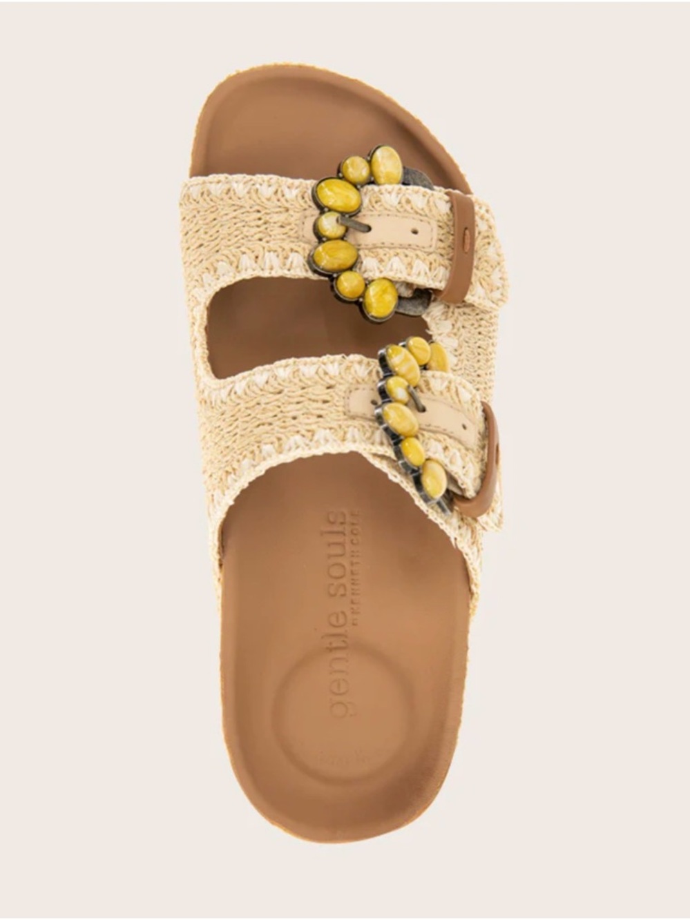 GENTLE SOULS - KENDALL RAFFIA WRAP BUCKLE WEDGE sz 9